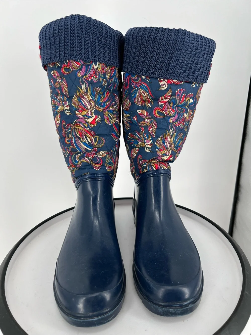 Sakroots Reprise Women's Navy Multicolor Floral‎ Rain Boots